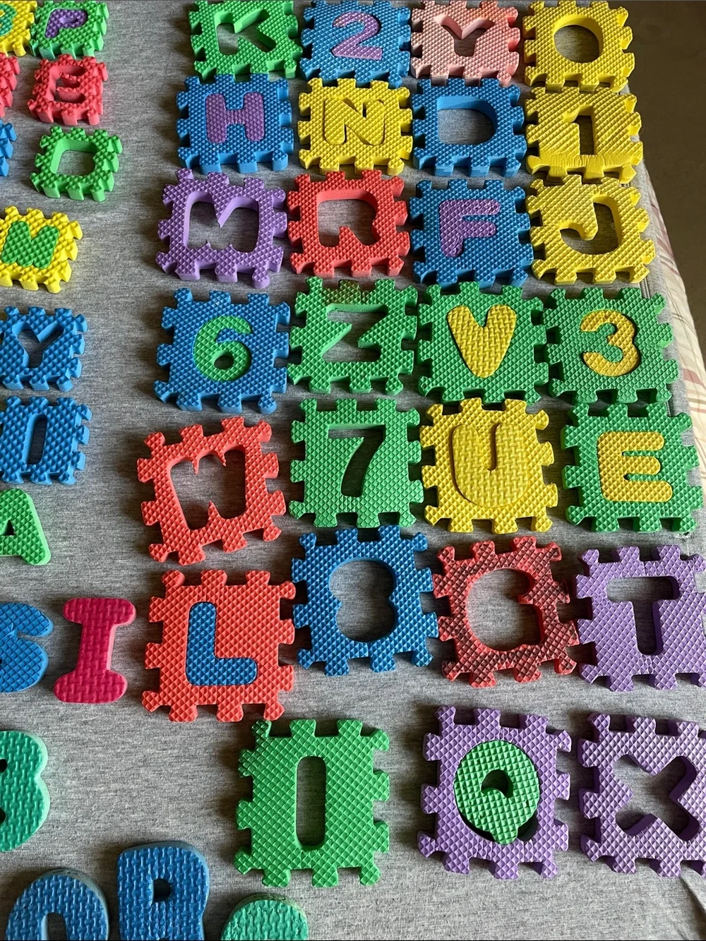 Colorful Foam Alphabet & Number  letters and numbers missing
